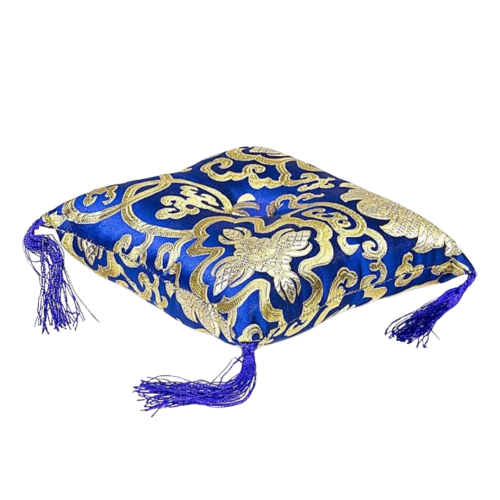 Coussin pour bol Tibétain or et bleu - 14cm