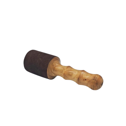Gros bâton bois et cuir - 18cm par 5,5cm