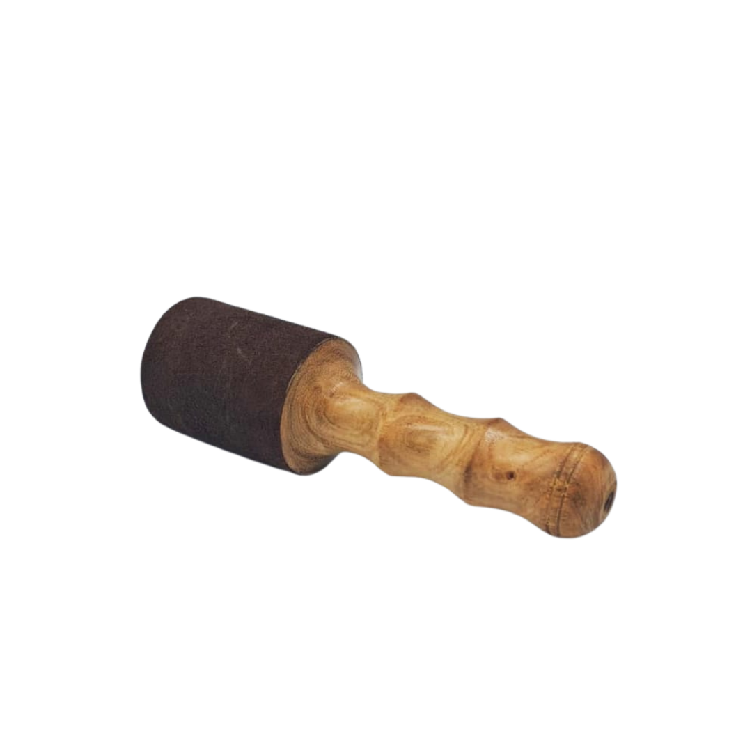 Gros bâton bois et cuir - 18cm par 5,5cm