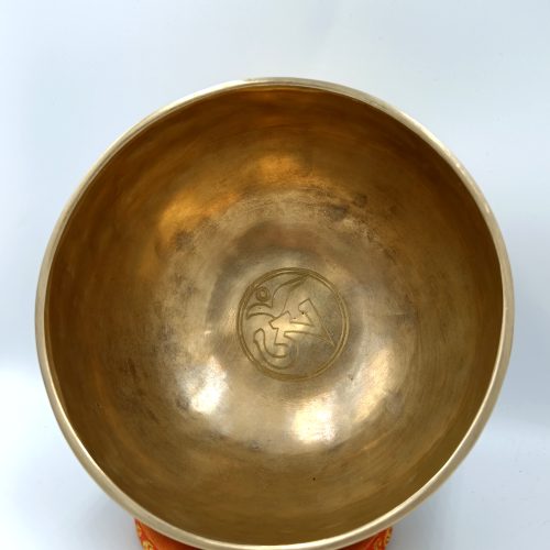 Bol chantant gravé Ôm - Note Mi - Diam 21 cm - Chakra Plexus Solaire