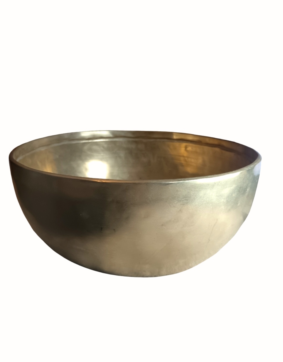 Bol chantant tibétain martelé en 7 métaux- Note La - Diam 28,8cm - Chakra Troisième Œil