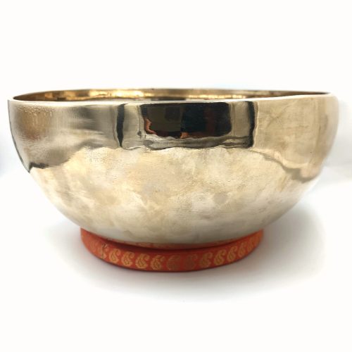 Bol finition Or martelé en 7 métaux - Note Ré - Diam 23,5cm - Chakra Sacré